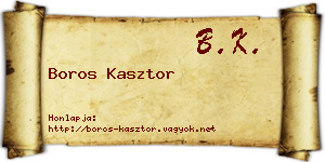 Boros Kasztor névjegykártya